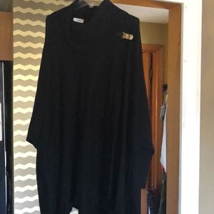 Black shawl with sleeves